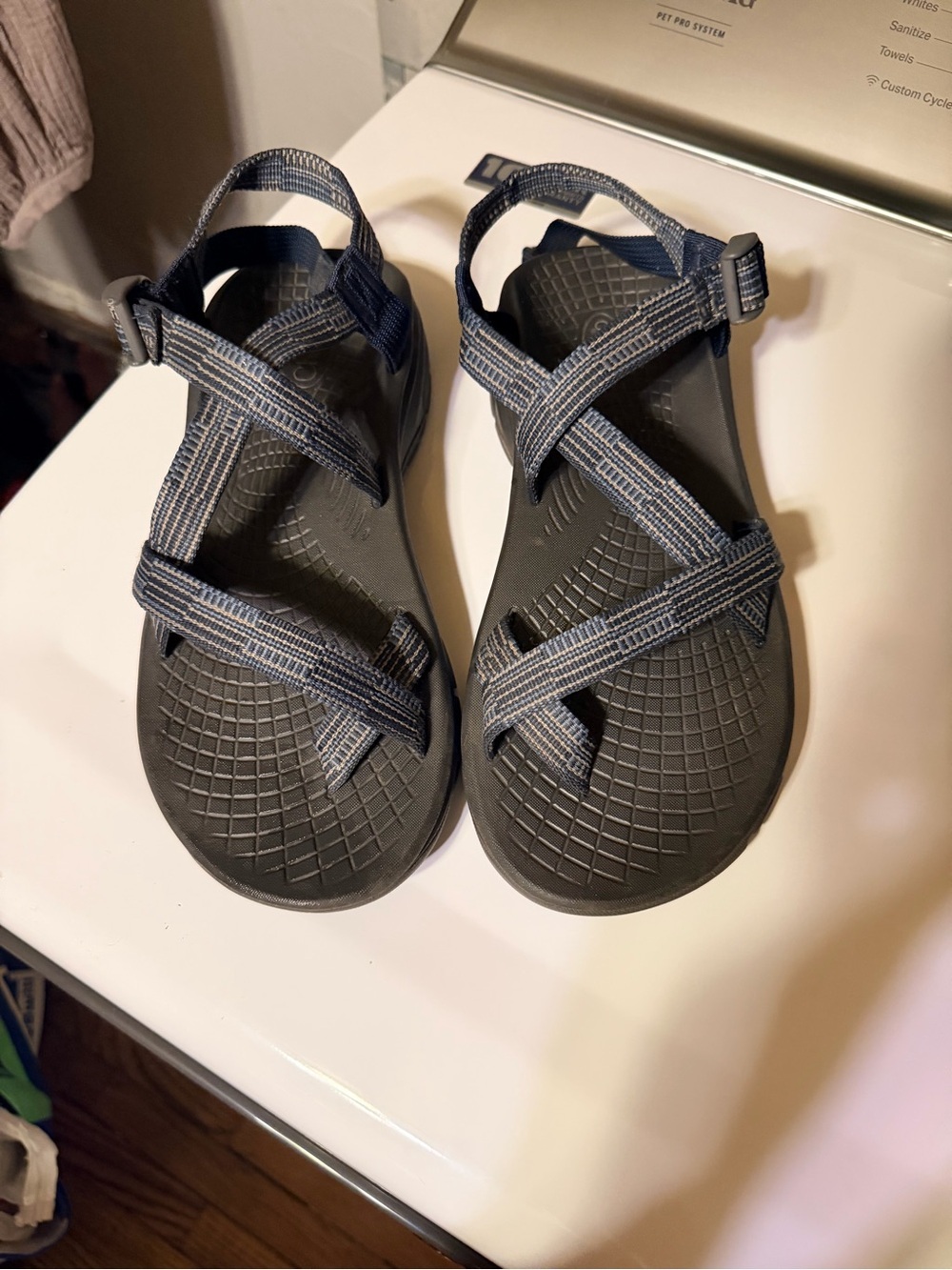 Chaco Women’s Sport Sandals Blue Gray Adjustable Hiking River Sandals Size 10